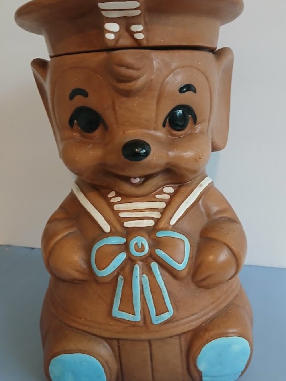 Vintage Grannycore TWIN WINTON Sailor Mouse Cookie Jar